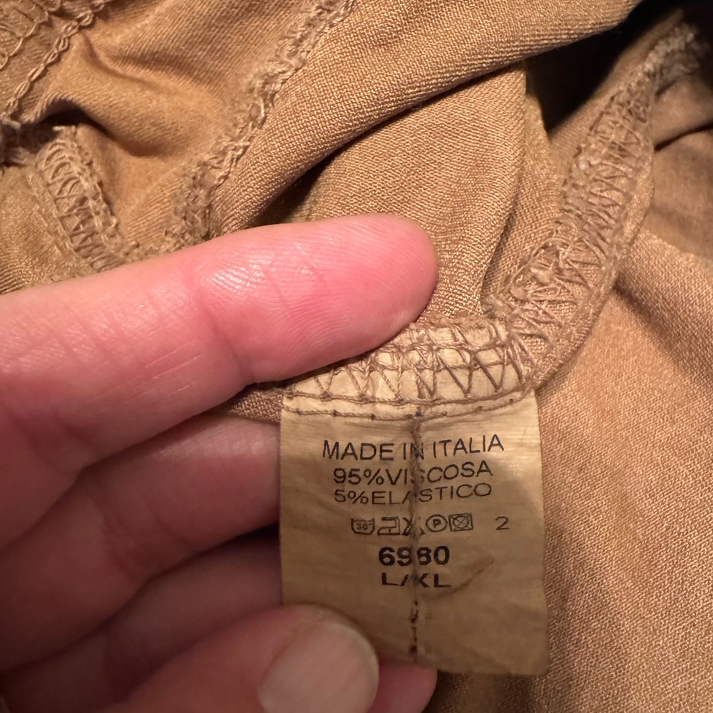 Brown Animal Print Pants Large. Very stretchy. Unique texted - Picture 3 of 5